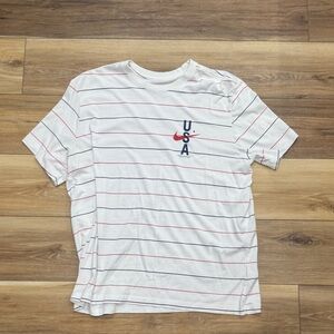 Nike USA White Striped Tee